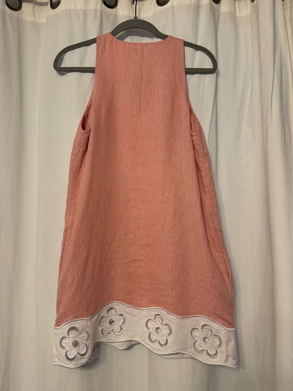 Staud Mika 100% Linen Dress - Pale Pink & White - Picture 7 of 14